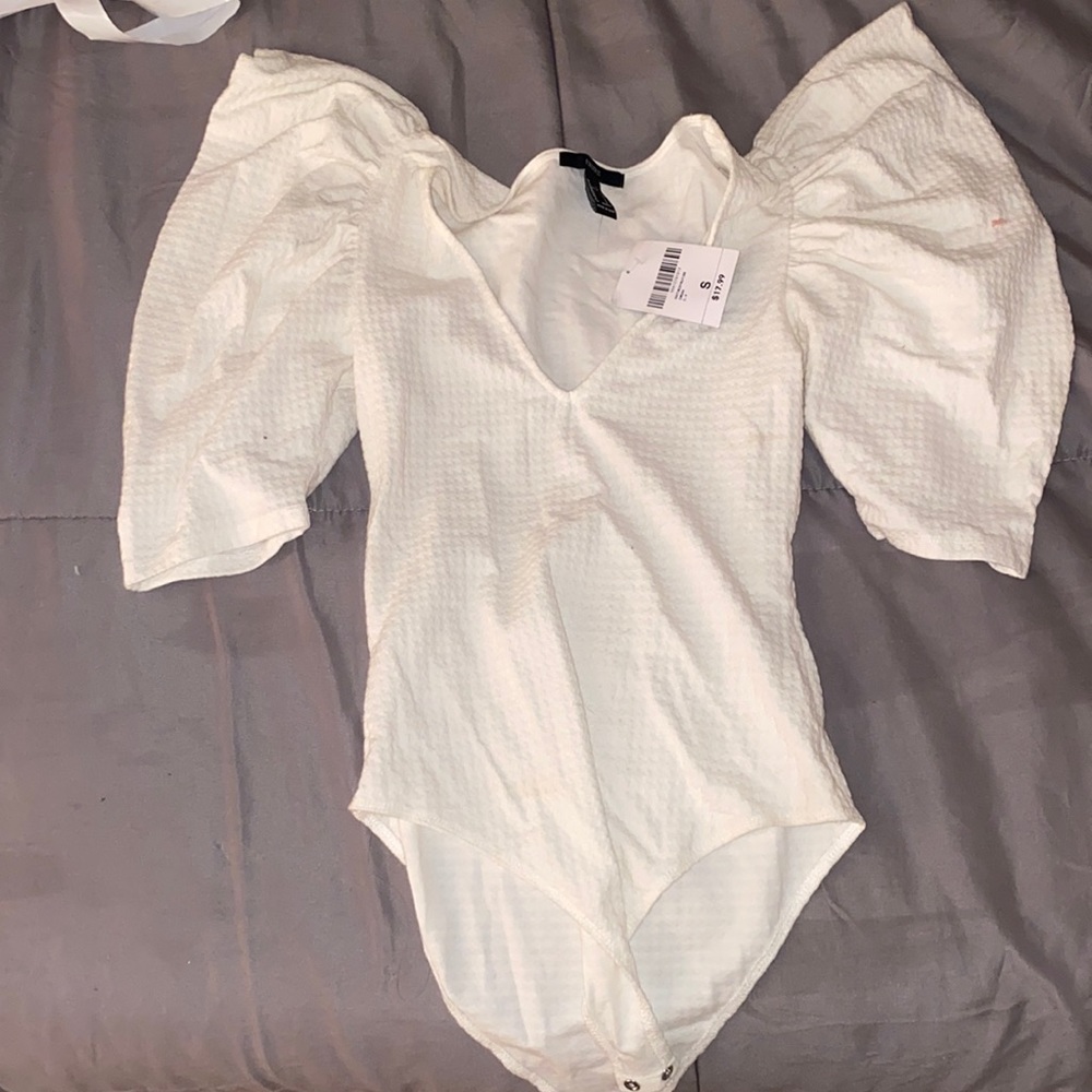White V-neck bodysuit
